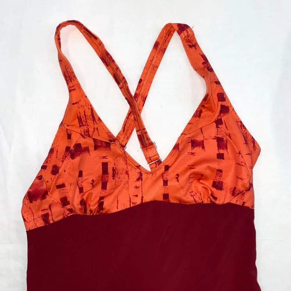 Columbia S Omni-Shield Advanced‎ Repellency Orange/Burgundy Tankini Top